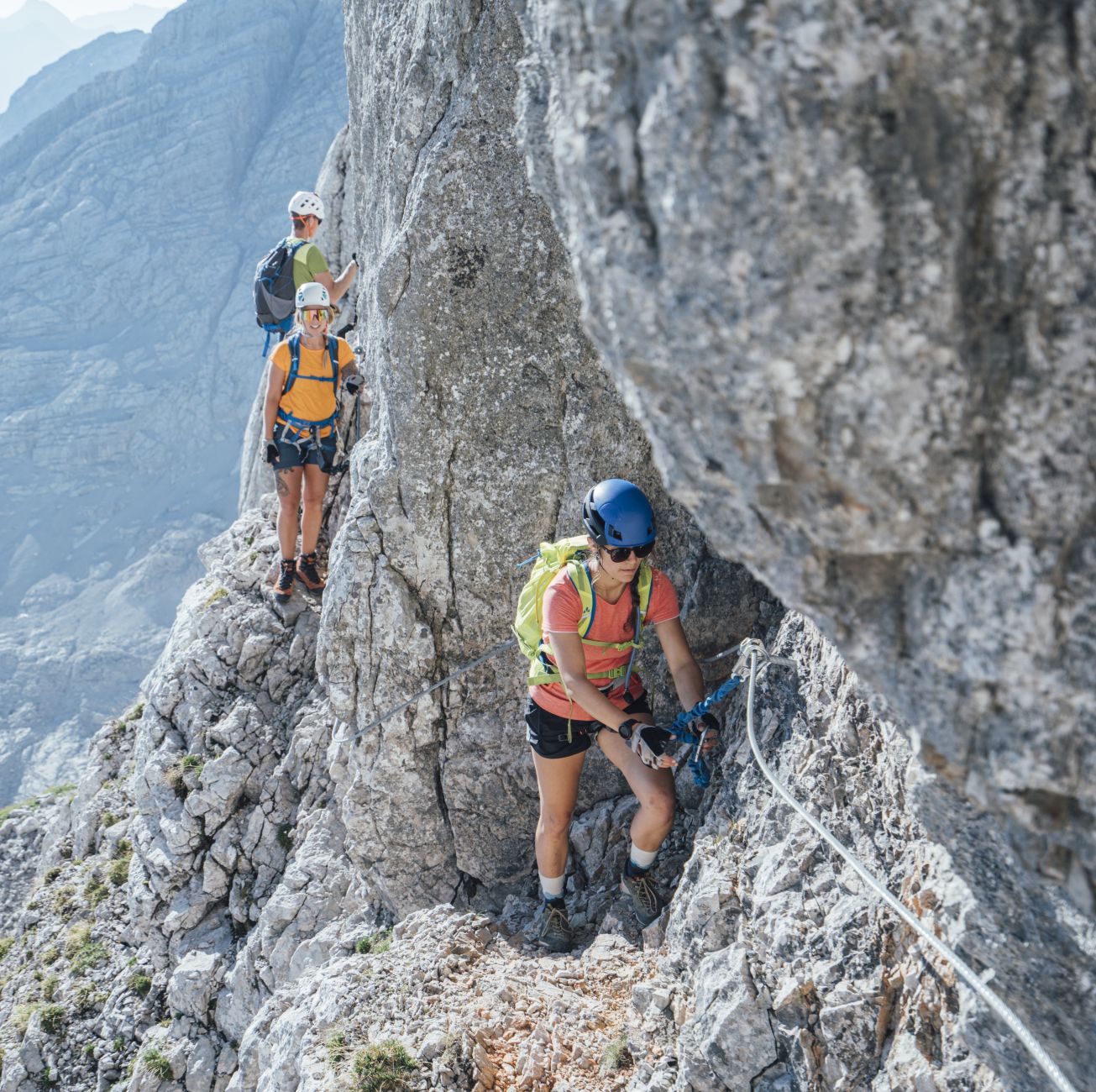 Mit Gruppen auf hochalpinen Klettersteigen (mit Gletscher)